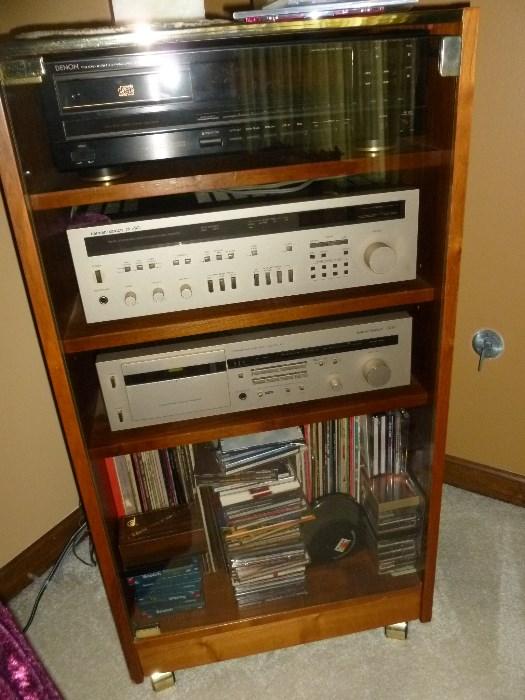 Stereo components and Cabinet
