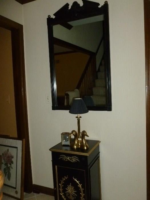 Cabinet and mirror in entry