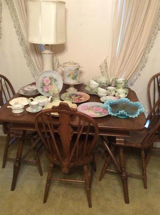 Antique table with 6 chairs