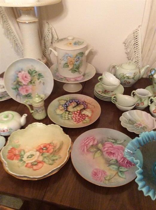 Beautiful selection of hand painted porcelain.