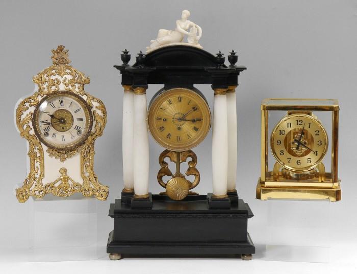 Clocks to include French Portico, 1950's Atmos, Sessions Mantle & More