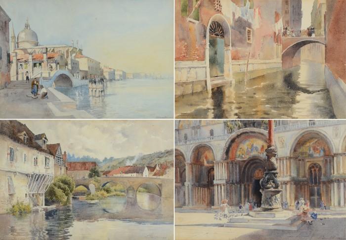 4 Italian Watercolors by Florence Robinson