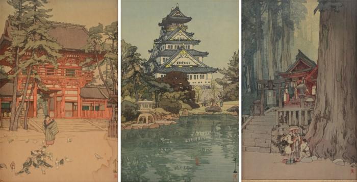 Collection of Hiroshi Yoshida Woodblocks, & many other Japanese Woodblocks in the sale