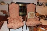 Pair upholstered chairs
