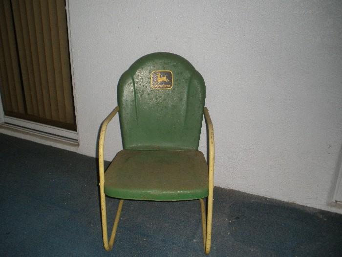 vintage john deer metal chair