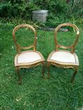 Pair of antique French ballroom chairs.