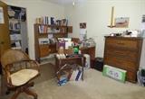 desk, office supplies, chest, office chair