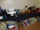 soup tureen, glass ware, crocks, tupperware