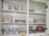 kitchen items, plates, bowls, pie plates, refrigerator jars
