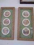 Framed antique plates