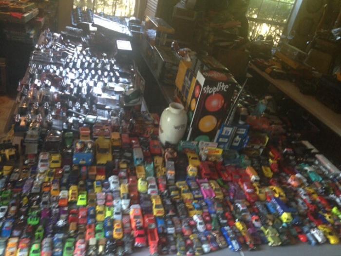 Hundreds of metal and plastic mini cars