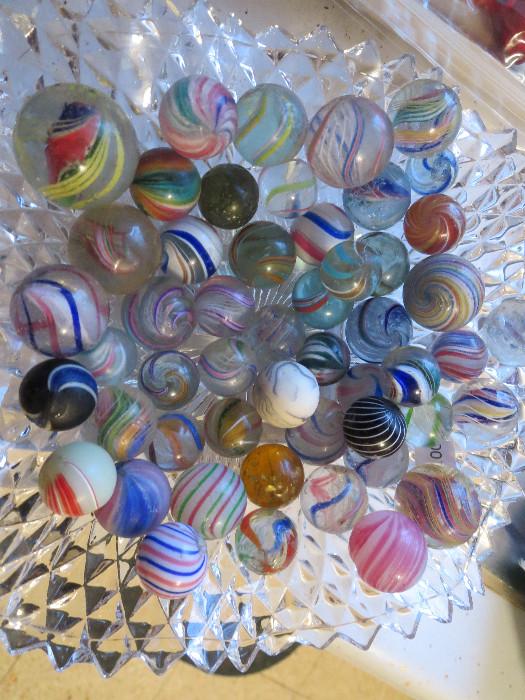 Hand Made Swirl Marbles about 60
