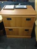 Two Drawer Wooden Nightstand