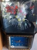 Clock with Lighted Floral Top