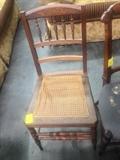 Wooden Chair with Wicker Bottom
