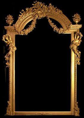 Palatial ornate figural Giltwood Mirror. H. 8ft. 1 in. , W. 4 ft. 8 in.