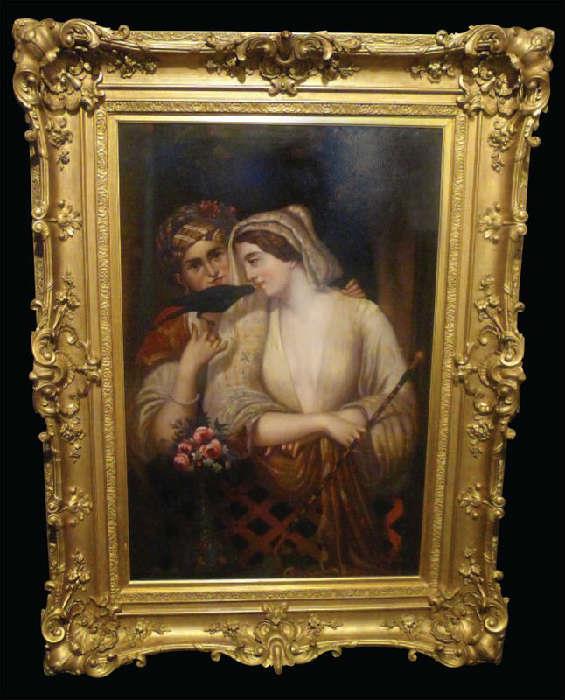 2060 - Large and Very Impressive Oil Painting on Canvas signed by New,  Orleans Artist , A. Arion, H. 5 ft. 5 in. , W. 4 ft.ca. 1870