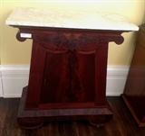 1139 - Period Empire mint julep cabinet with original finish and marble, 38IN T, 34IN W, 19IN D