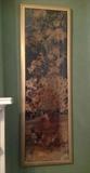 1175 - Antique rice paper painting in gold frame, 67 X 22