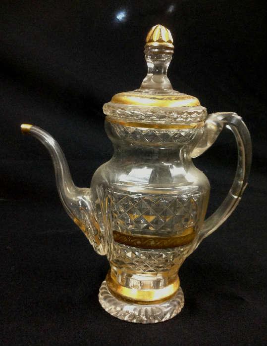 2012 - Signed teapot with gold trim, 9IN T, 8IN H-S