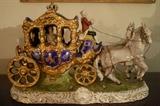2010 - Fine and rare Dresden Horse Drawn Coach. L. 16 in. , H. 11 in.