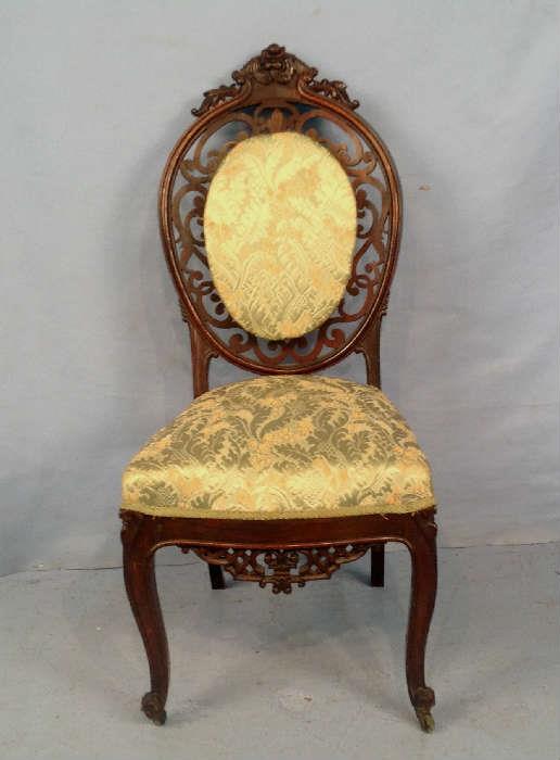2015 - Rosewood laminated side chair by Henkel, ca. 1855, 40 in. T.