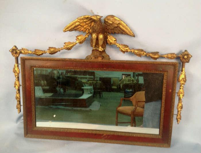2036 - Federal hanging mirror with gold eagle, 23 in. t, 31 in. W.