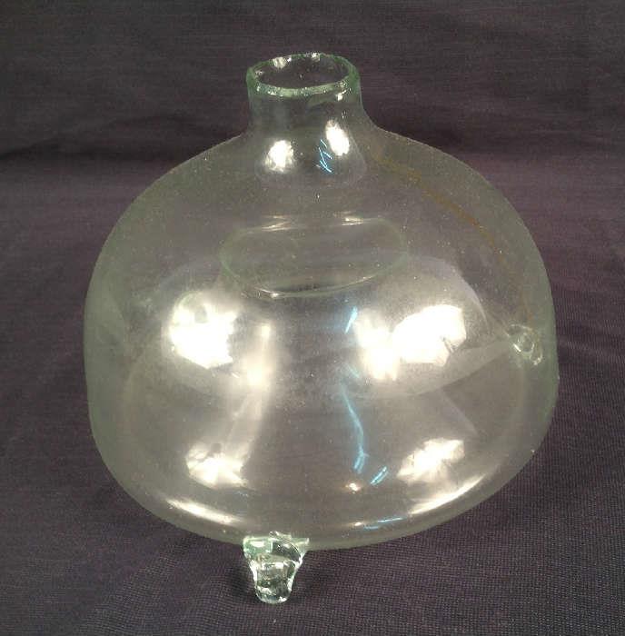 2051 - Antique glass fly catcher hand blown, 6 in.T, 7 in. Dia.