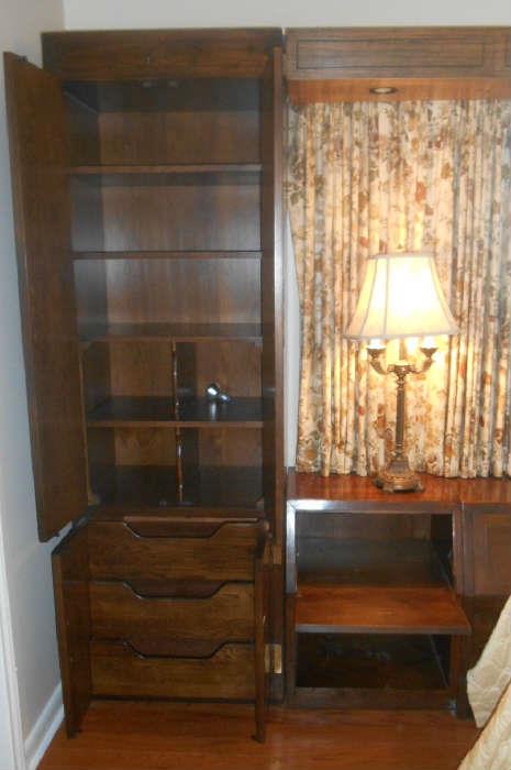 Henredon Bedroom Furniture Set with king size bed..Lots of Storage and very well kept..Lamps are separate ..Curtains stay with the house.