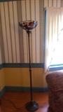 Floor lamp with Tiffany type shade