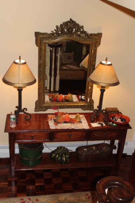 Console, Table, Mirror, Lamps and Decorative Objects