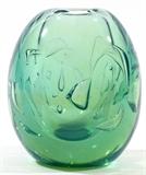 Lot#45, DOMINICK LABINO [1910-1987], ART GLASS VASE, 1971, H 5"Ovoid form blown glass vase, signed and dated 6-1971 at underside. Measuring H. 5".