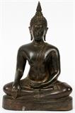 Lot#210, SUKHOTHAI STYLE, BRONZE SEATED BUDDHA/Ratanakosindra Period. With appraisal.