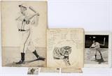 Lot#248, HANK GREENBERG, DETROIT HALL OF FAMER MEMORABILIA, C1940, 6 PCS//Mary Rupp pen pal to Hank Greenberg; Drawing 22" x 15", done by Mary Rupp at the age of 14, signed lower right by artist and Greenberg inscribed: "To Mary Rupp My Best Wishes Hank Greenberg, Sept. 29, 1939". Autographed photo of Hank in his baseball uniform and inscribed: "To Mary Rupp inscribed: "To Mary With My Sincere Good Wishes, Hank Greenberg, Sept 23, 1945", 10" x 8". Mary Rupp signed drawing of Detroit Tiger; signed by the entire 1940 team. Two letters to Mary from Hank Dated 1941 & 1944 while in the military service along with a photo with Greenberg in his army air corp uniform and inscribed: "To Mary, My Best Always, Lt. Hank Greenberg, Sept 3, 1942", in black fountain pen. Mary Rupp went on to become a well known Detroit female artist. Tiger team signatures include: Hank Greenberg, Charlie Gehringer, Al Benton, Rudy York, Archie McKain, Tom Bridges, "Schoolboy" Rowe, Merv Shea, Birdie Tebbetts, Bing