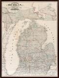Lot#260, GEORGE CRAM MICHIGAN RAILROAD MAP, 1878, H 38", W 29"