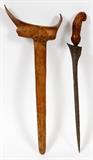 Lot#272, INDONESIAN, KRIS DAGGER WITH WOOD SCABBARD, L 16" OVERALL//Mounted with a carved wood handle, and fitted with a wood sheath, blade measures L. 12", and 16" overall.