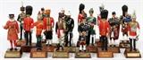 Lot#384, ENGLISH SENTRY METAL TOY SOLDIERS, 2002, 18 PCS., H 4"includes soldier from the various military units of the British Empire including: The 10th Gurkha Rifles, The 5th Royal Inniskilling Dragoon Guards, The Sikhs Guards, The Irish Guards, etc.