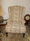 Wing Back Chair with Queen Anne Legs - 1 of 2 to be sold separately!!!!!