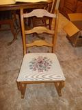 Vintage Wooden Rocking Chair with "Needlepoint" type seat!!!!!