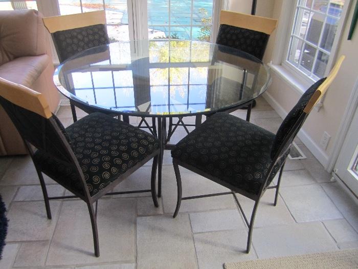 GLASS TABLE AND 4 CHAIRS