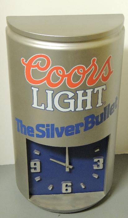 Coors promotional lighted clock. Also have several Coors mugs.
