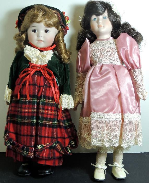 Contemporary porcelain decorative dolls.