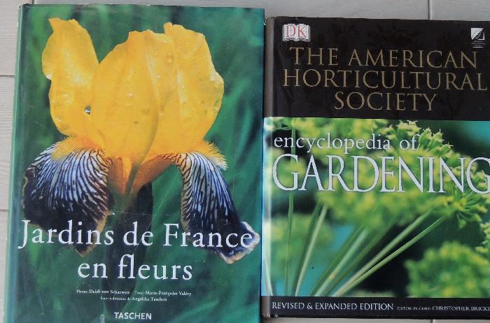 Selection from coffee table gardening books.