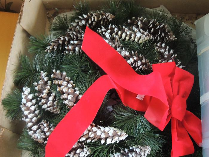 Wreath from Christmas items.