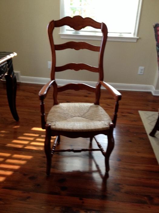 WOODEN CHAIR WITH RUSH SEAT (no arms)
$20  
2 with arms 1 without 
