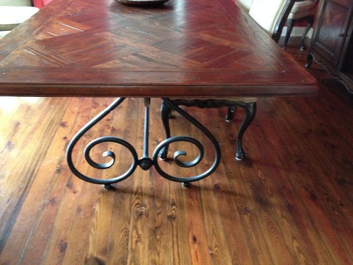 Ant. Parquetry Dining Table (90 x 42-30H)  $1000