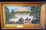 Antique Primitive Oil Painting on canvas