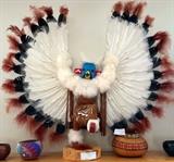 Hard to find, Large, 20" Kachina Doll, signed Largo, with feathers, fur and leather