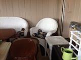 Gorgeous White Wicker furniture. (Couch, 2 chairs and end table) with cushions
