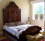 Gorgeous antique walnut Victorian bed - in excellent condition.